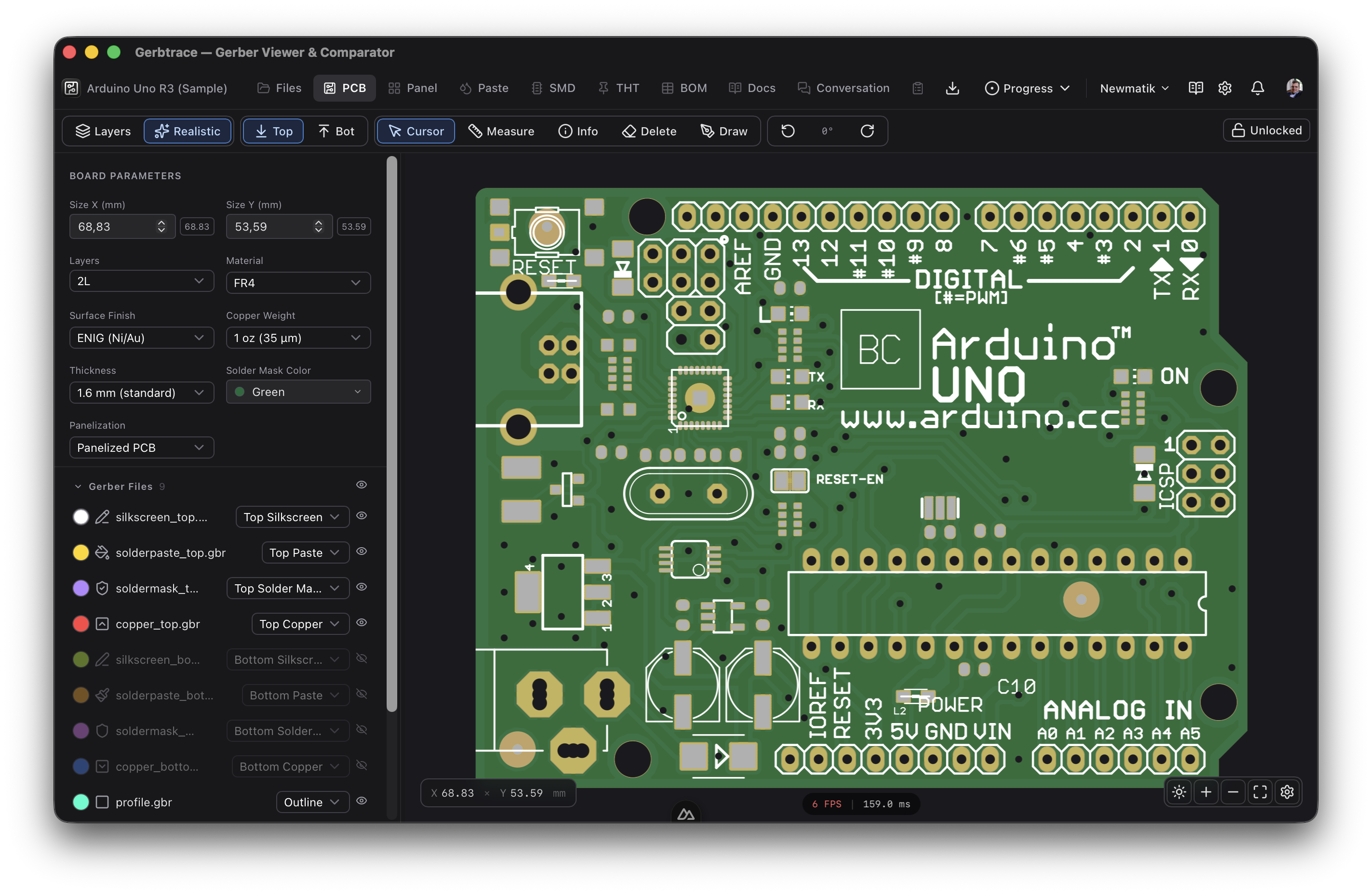 Gerbtrace PCB viewer and NPI platform