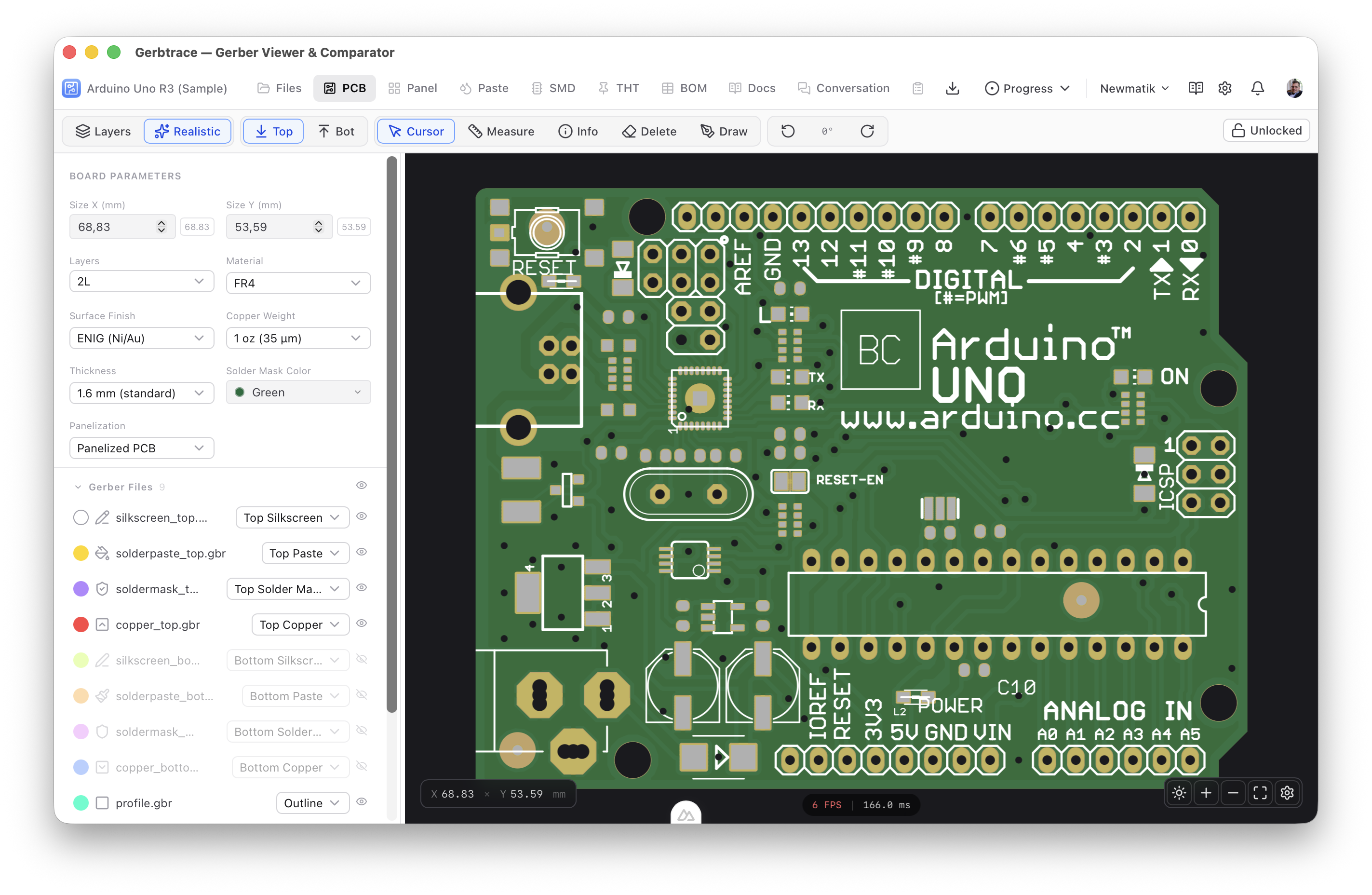 Gerbtrace PCB viewer and NPI platform